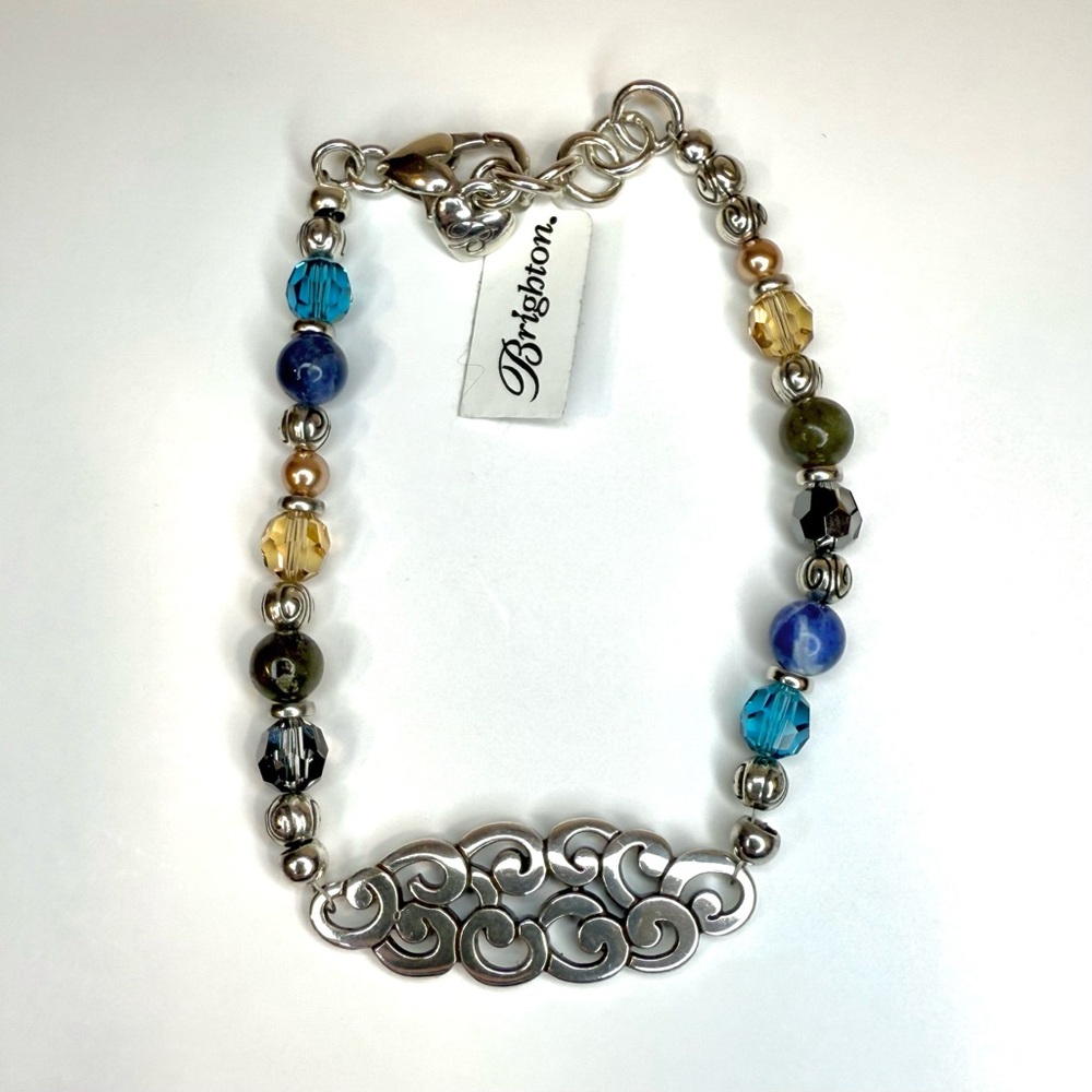 Brighton-Barbados Nuvola Colorful Bead Silver-Bracelet-NWT